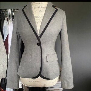 Gray Blazer with Black Trim
